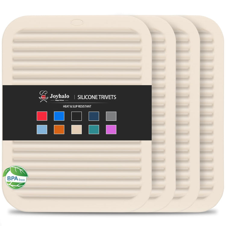 4 Pack Square Silicone Trivets (4 Count)