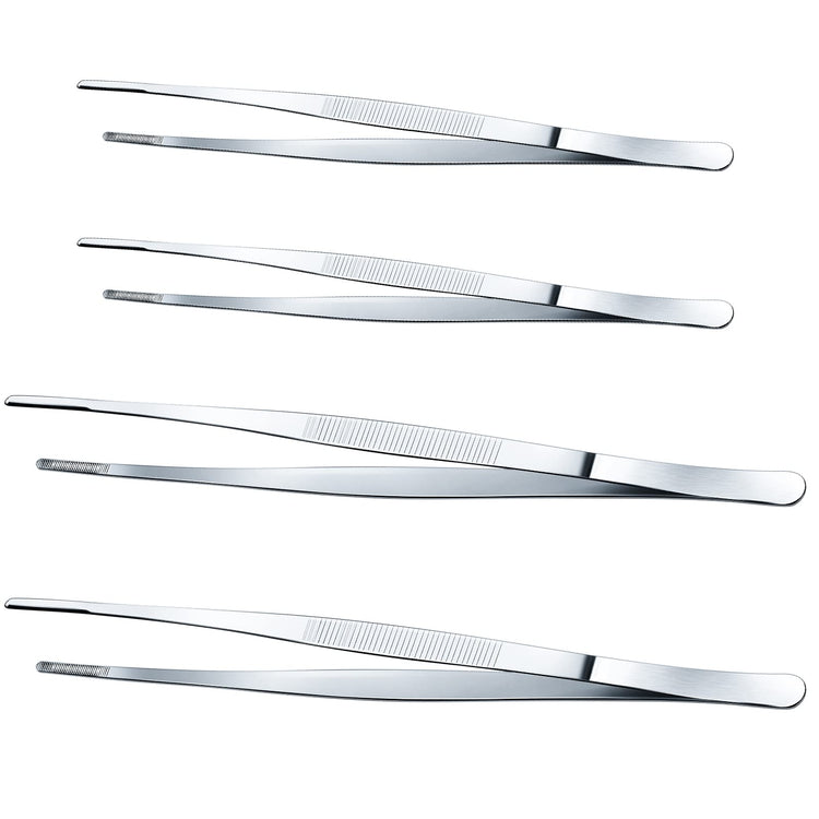 4 Packs 12 Inch 10 Inch Bar Tweezers Silver Cocktail Tongs Kitchen