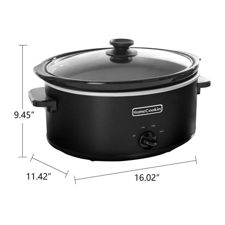 7 Quart Slow Cooker Oval Manual Pot Food Warmer with 3 Cooking Settings
