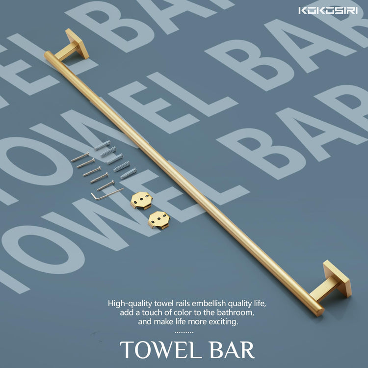 Bathroom Towel Bar 32'' Towel Holder for Bath Kitchen Cabinet Towel Rails 32 Inch Brushed Gold Stainless Steel B4005BG