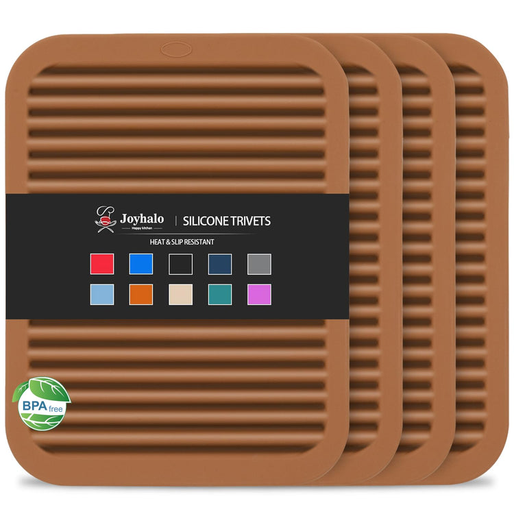 4 Pack Square Silicone Trivets (4 Count)