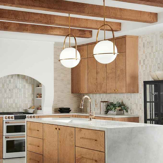 Hinkley Somerset Medium Pendant Light, Etched Opal Glass Modern Globe Shade, Adjustable Height, Sloped Ceiling Compatible, Vintage-Inspired Metal Yoke Frame, Dry Rated, Heritage Brass Finish