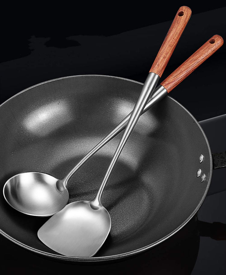Wok Spatula and Ladle Tool Set