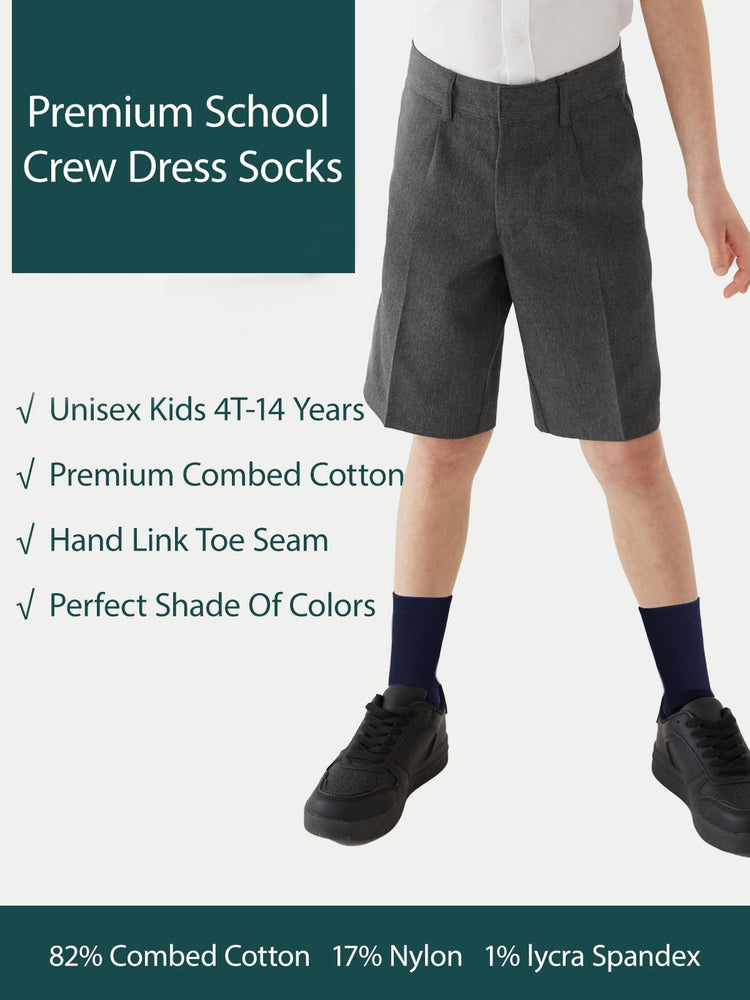 Unisex Kids Boys Girls Soft Cotton School Socks 8 (6 Count)