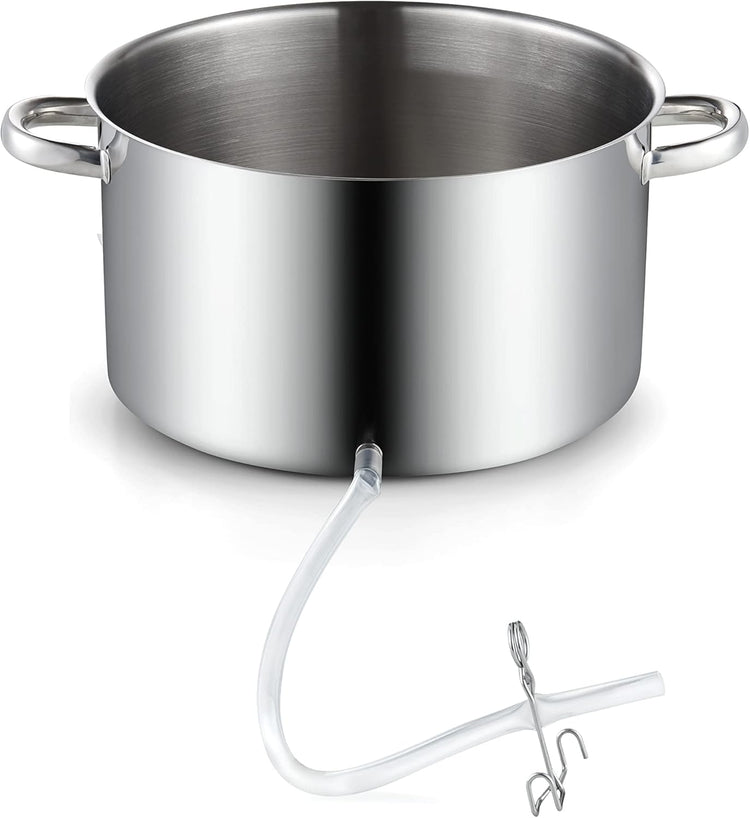 Cooks Standard Canning Juice Steamer Extractor Fruit Vegetables for Making Jelly, Sauces, 11-Quart Stainless Steel Multipot with Glass Lid, Clamp, 2-Pcs Hose