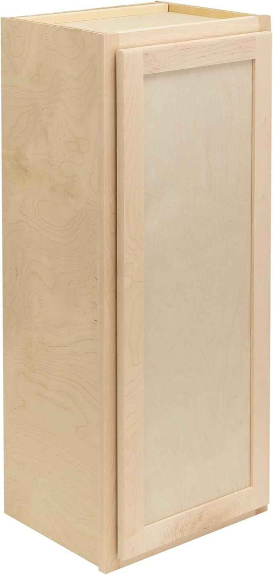 Quicklock RTA (Ready-to-Assemble) 42" Tall Wall Kitchen Cabinets - Shaker Style | 100% Hardwood | Made in America | Soft Close Hardware (Raw Maple, 12" D x 21" W x 42" H)