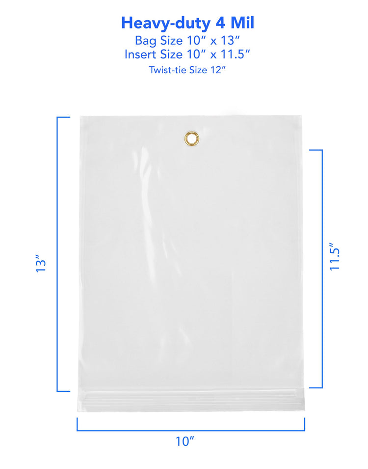 GPI 10" x 13" Reclosable Zip Bags with Bottom Hang (100 Count)