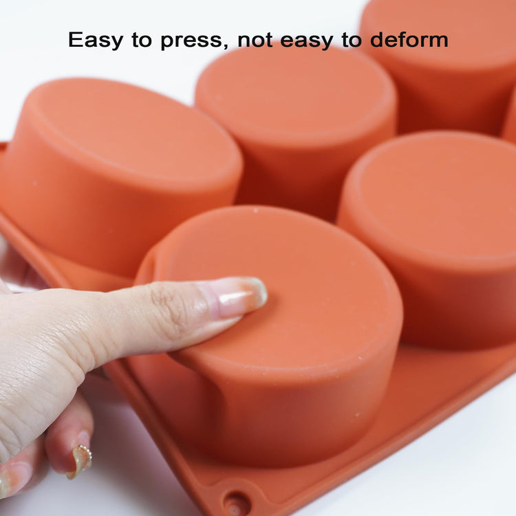 Muffin Pan 6 Cup Silicone Cake Moulds for Baking