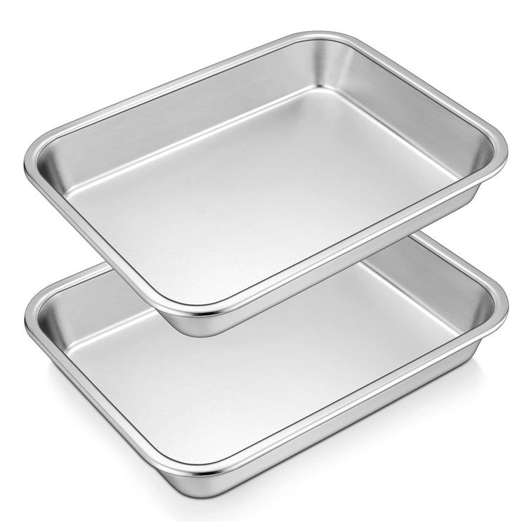 Lasagna Pan 10.5 x 8 x 1.7 inch Stainless Steel Rectangle Cake Pan