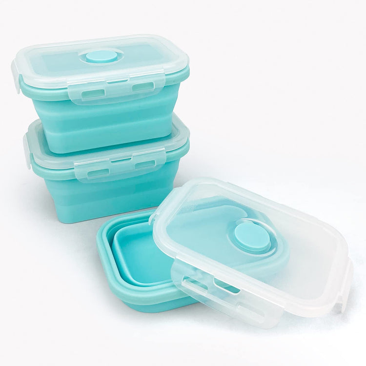 3piece Collapsible Food Storage Containers with Lids (3 Count)