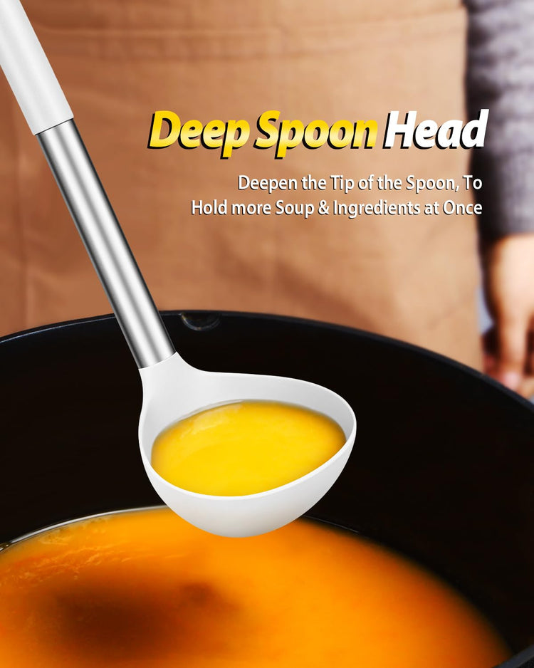 Silicone Pasta Fork and Ladle Spoon Set (2 Count)