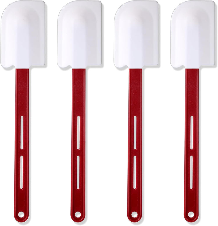 Norme 4 Pcs High Temp Silicone Spatulas Heat Resistant Rubber Spatula Commercial Silicone Scraper with Handle for Kitchen Cook Baking Mixing Utensil, Dishwasher Safe (14 Inch)