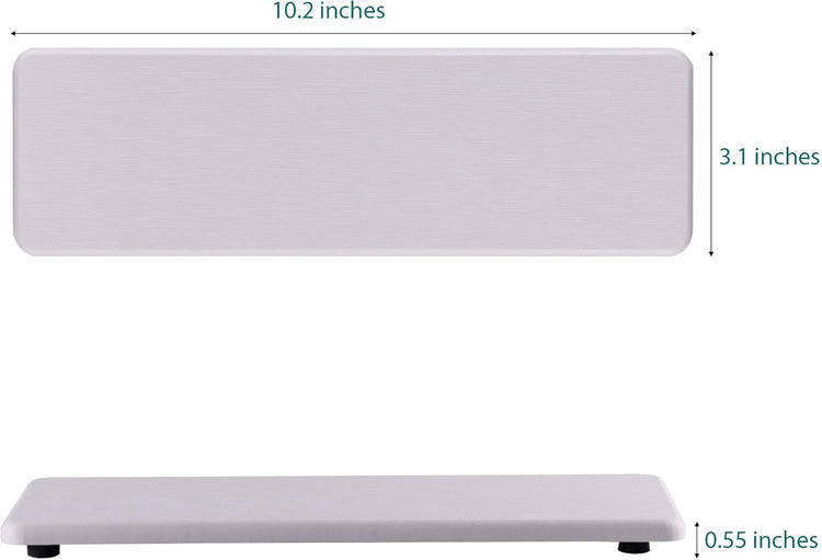 2 Pcs Water Absorbing Stone Trays, Kitchen/Bathroom Sink Soap Dish, Diatomite Tray Used for Hand Soap & Cosmetic Bottles in The Modern Home, 3.2" W x 10.2" L, White