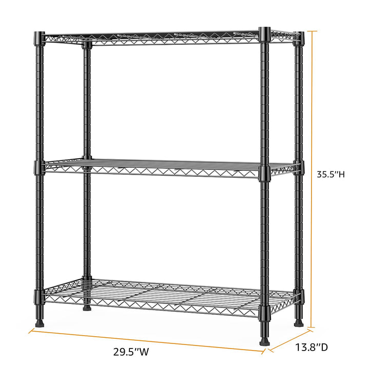 750 lbs 3 Tier Storage Rack Metal Wire Shelving Unit (3 Count)