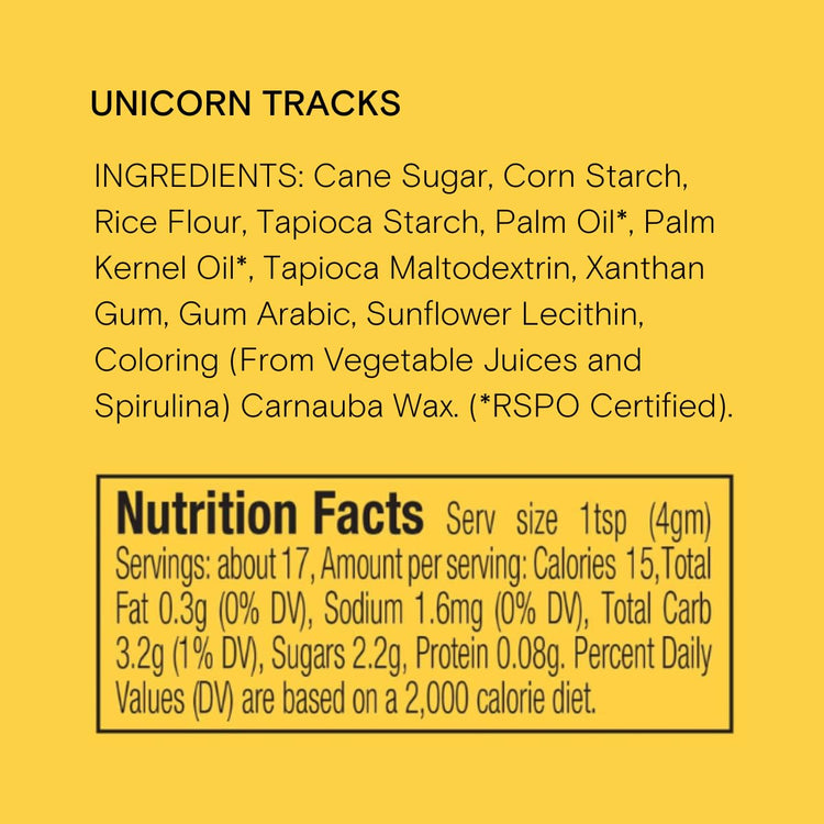 Supernatural Unicorn Tracks Natural Confetti Sprinkles, Heart & Star Shapes, Organic Dye Free, Soy Free, Gluten Free, Vegan, 3oz
