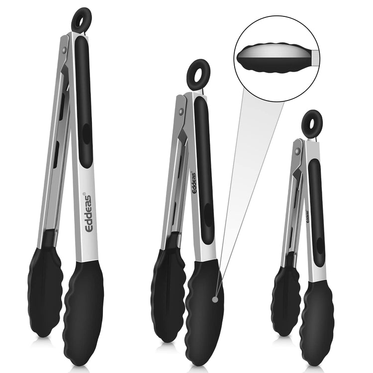 Kitchen Tongs Up To 600°F Silicone Tongs for Cooking 3Pcs 7 (3 Count)