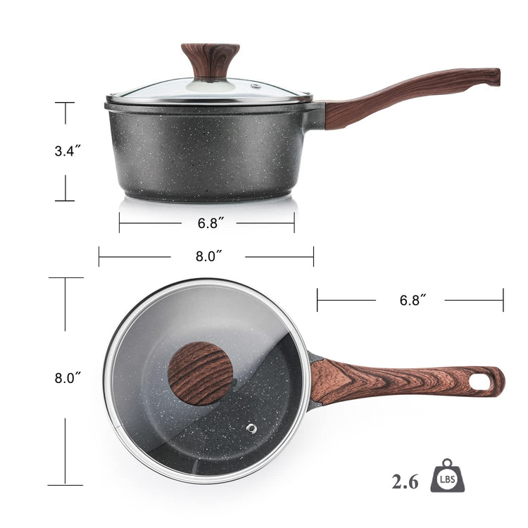 Nonstick Sauce Pan Set with Lid (2 Count)