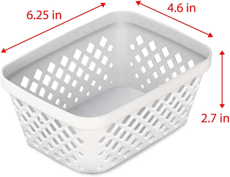 Glad Plastic Storage Basket Set - Multipurpose Drawer Trays, Kitchen Pantry Containers, and Bathroom Bins - 9 Pack Small Organizers, White