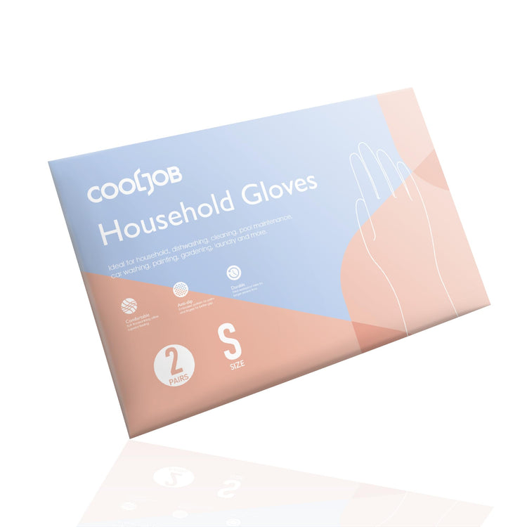 2 Pairs Thickened Rubber Gloves with Cotton Lining & Non