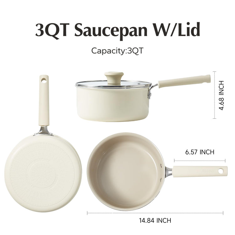 Ceramic Nonstick Saucepan with Lid