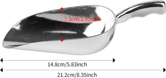 12 Oz Cast Aluminum Bar Ice Scoop Suitable for wedding, buffet (Silver-2pc)