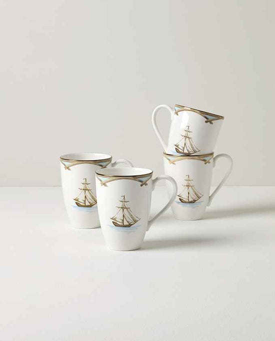 Lenox 897269 British Colonial Tradewind Mugs, Set of 4