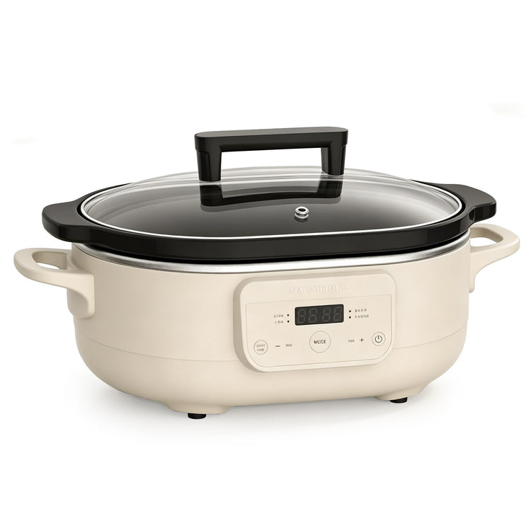 MAGNIFIQUE 6 Quart Programmable Slow Cooker Removable Healthy Nonstick Pot