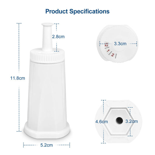 Filter Replacement Water Filter Compatible with Breville Sage Claro Swiss For Oracle (4 Count)