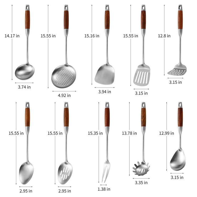 18 10 Stainless Steel Kitchen Utensils Set (10 Count)