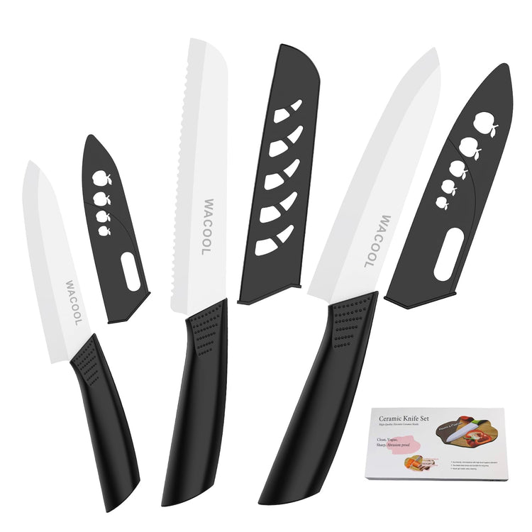 Kitchen Ceramic Knife Set with Sheaths