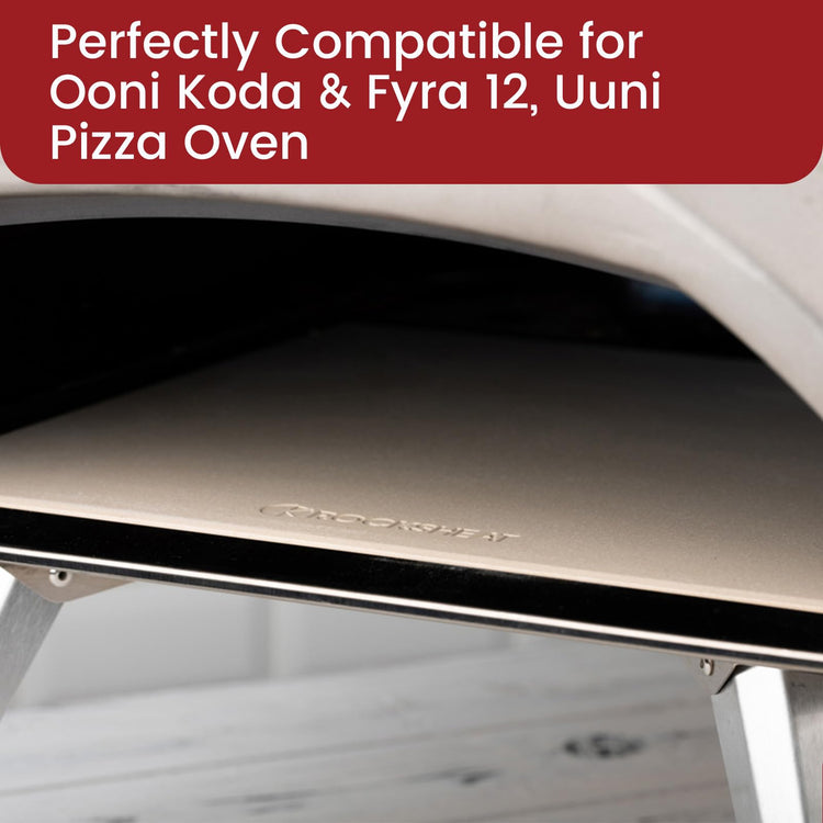 13.2" x 13.2" x 0.4" Square Cordierite Pizza Baking Stone Perfectly Compatible for Ooni Koda & Fyra 12