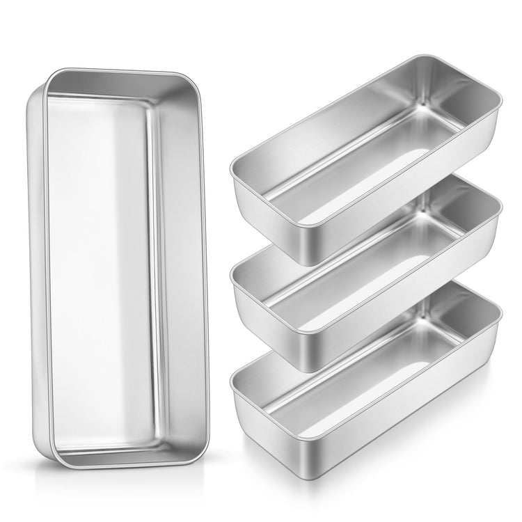 Loaf Pan 12 x 5 Inch Stainless Steel Loaf Pans for Baking Bread (4 Count)