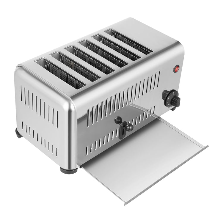 6 Slice Toaster with Wide Slots Commercial Toasters for Restaurant Bread Baking Machine 1680W Stainless Steel Toaster Countertop for Toast