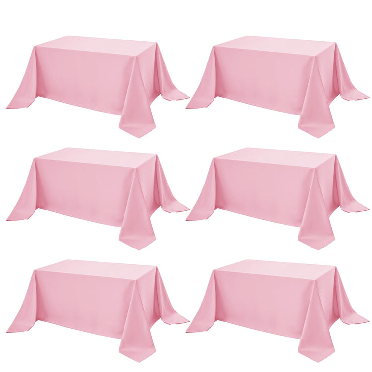 6 Pack Pink Tablecloths for Rectangle Tables