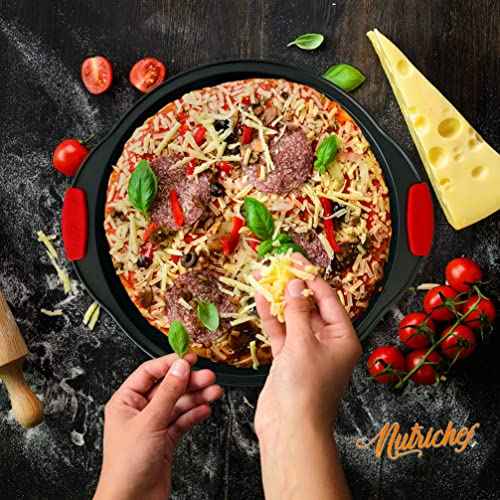 Non Stick Pizza Tray with Silicone Handles