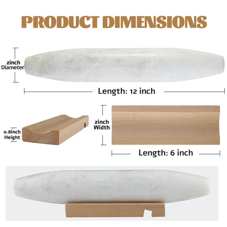 African Natural Marble French Rolling Pin