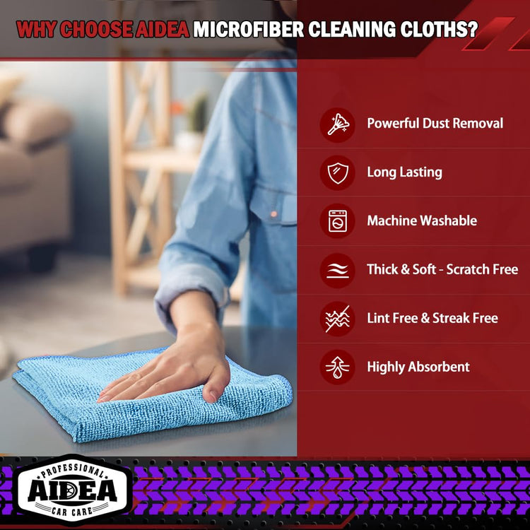 Microfiber Cleaning Cloth Blue 20PK (20 Count)
