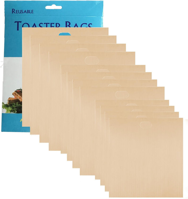 12 Pack Toaster Bags Nonstick Reusable Easy to Clean for Grilled Cheese Sandwiches Toast Bread Snacks (12)