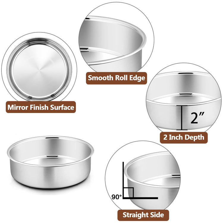6 Inch Round Cake Pan Set of 3 (3 Count)
