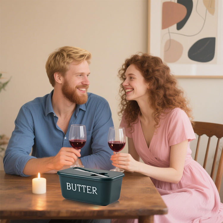Large Butter Dish With Lid And Knife