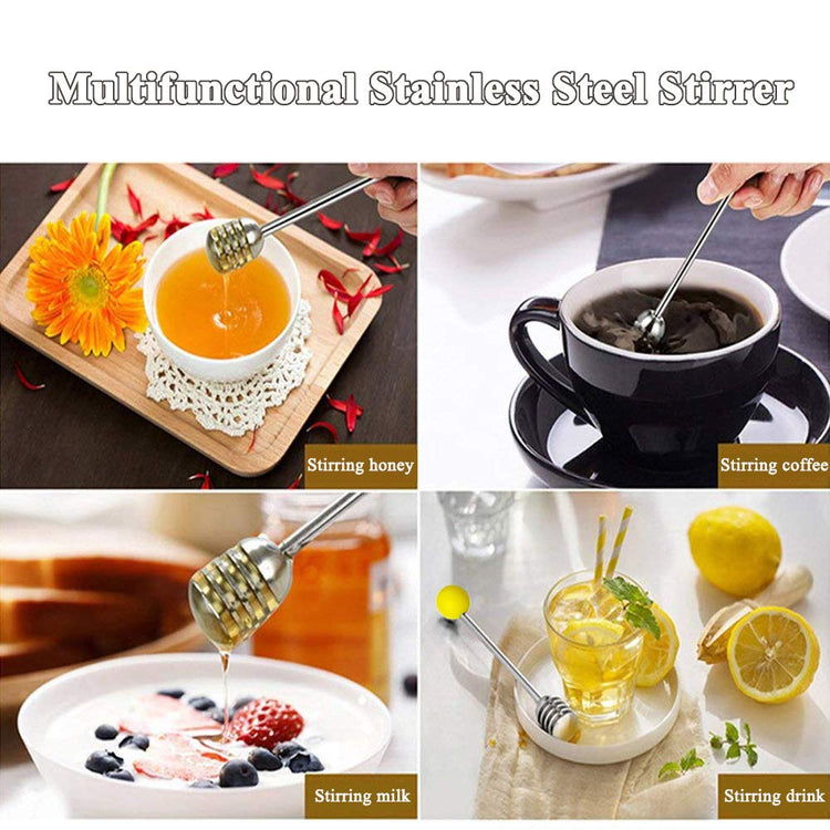 Stainless Steel Honey Dipper Stick 6.3 Inch Honey Wand Server for Honey Pot Dispense Drizzle Honey