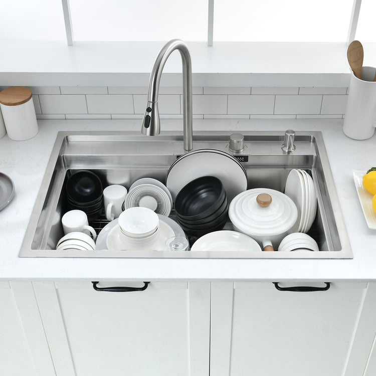 33 Inch Drop In Kitchen Sink with Faucet Combo