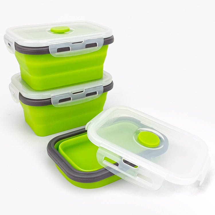 3piece Collapsible Food Storage Containers with Lids (3 Count)
