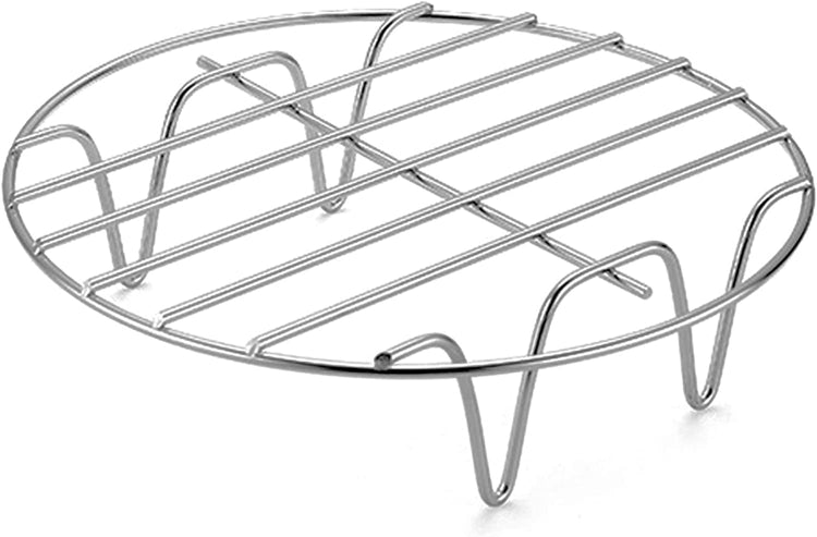7.9" Round Cooking Rack Versatile Stainless Steel Grid Grill Steamer Rack, Fits Air Fryer Pot Pressure Cooker Canning
