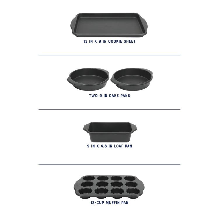 Teston 5 Piece Carbon Steel Baking Pans Bakeware Set w