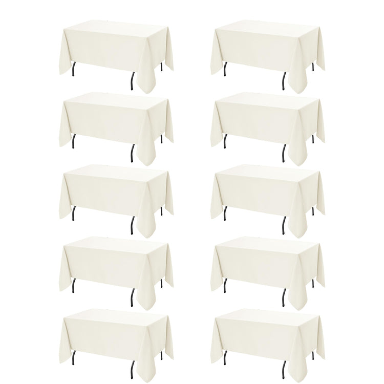 10 Pack Ivory Tablecloths for Rectangle Tables (10 Count)
