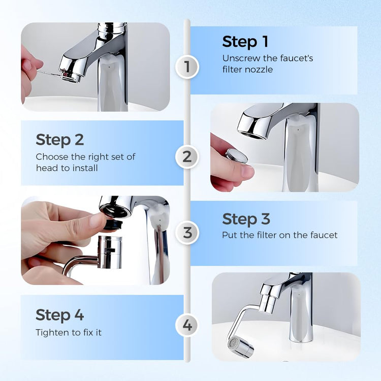 1440° Rotatable Faucet Aerator Extension