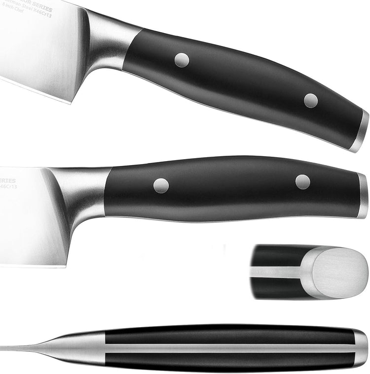 Arcelor 14 Piece Exclusive German Steel Non-Slip Handles Knife Set with Solid Wood Block …