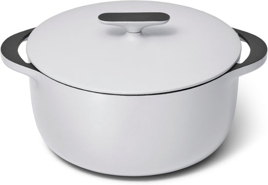 Caraway Enameled Dutch Oven - 6.5 qt Cast Iron Dutch Oven With Lid - 3 Layer Enamel Coating - No Seasoning Required - Compatible With All Stovetops - Oven Safe - No Forever Chemicals - Gray - Nestoria