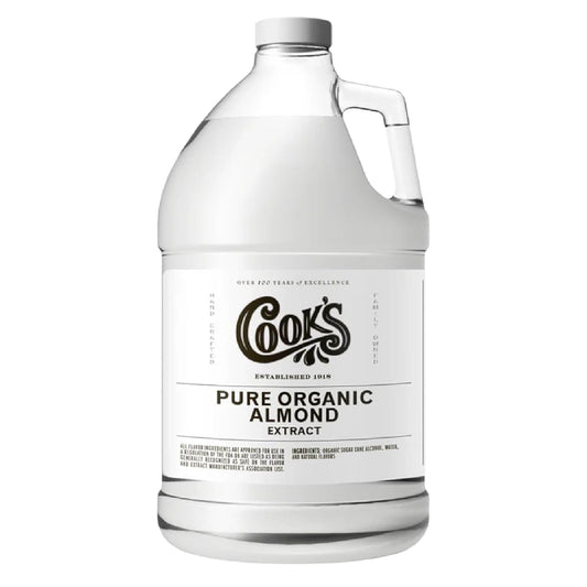 Cook's, Organic Pure Almond Extract, for Cookies, Cakes, Pastries, Allergen Free, 128 Ounces (1 Gallon) - Nestoria